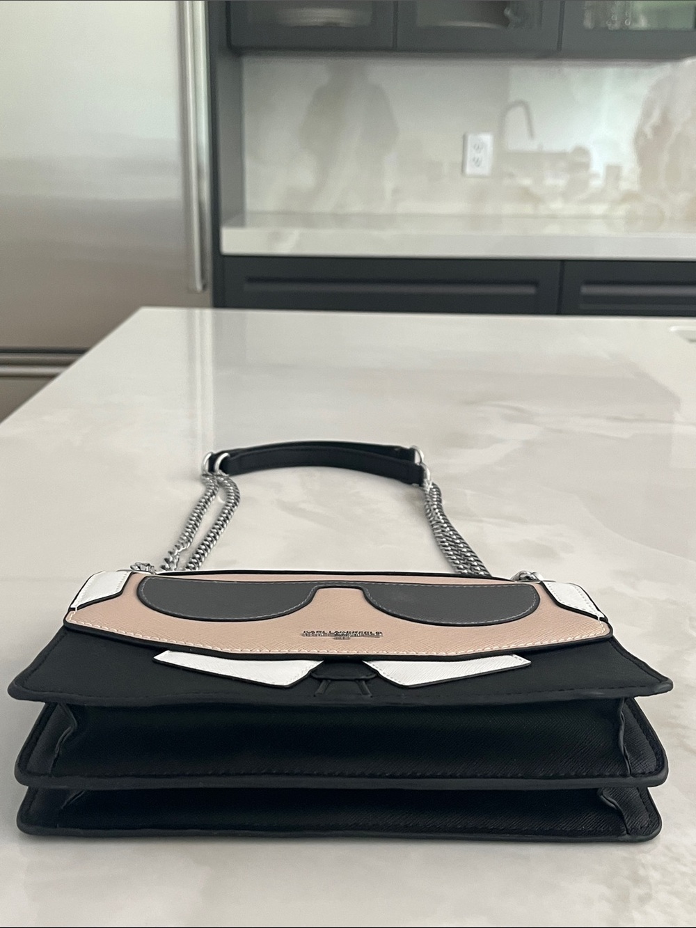 Karl Lagerfeld Bag. Karl Lagerfeld Self Portrait Bag. Crossbody Saffiano Leather - Picture 8 of 11
